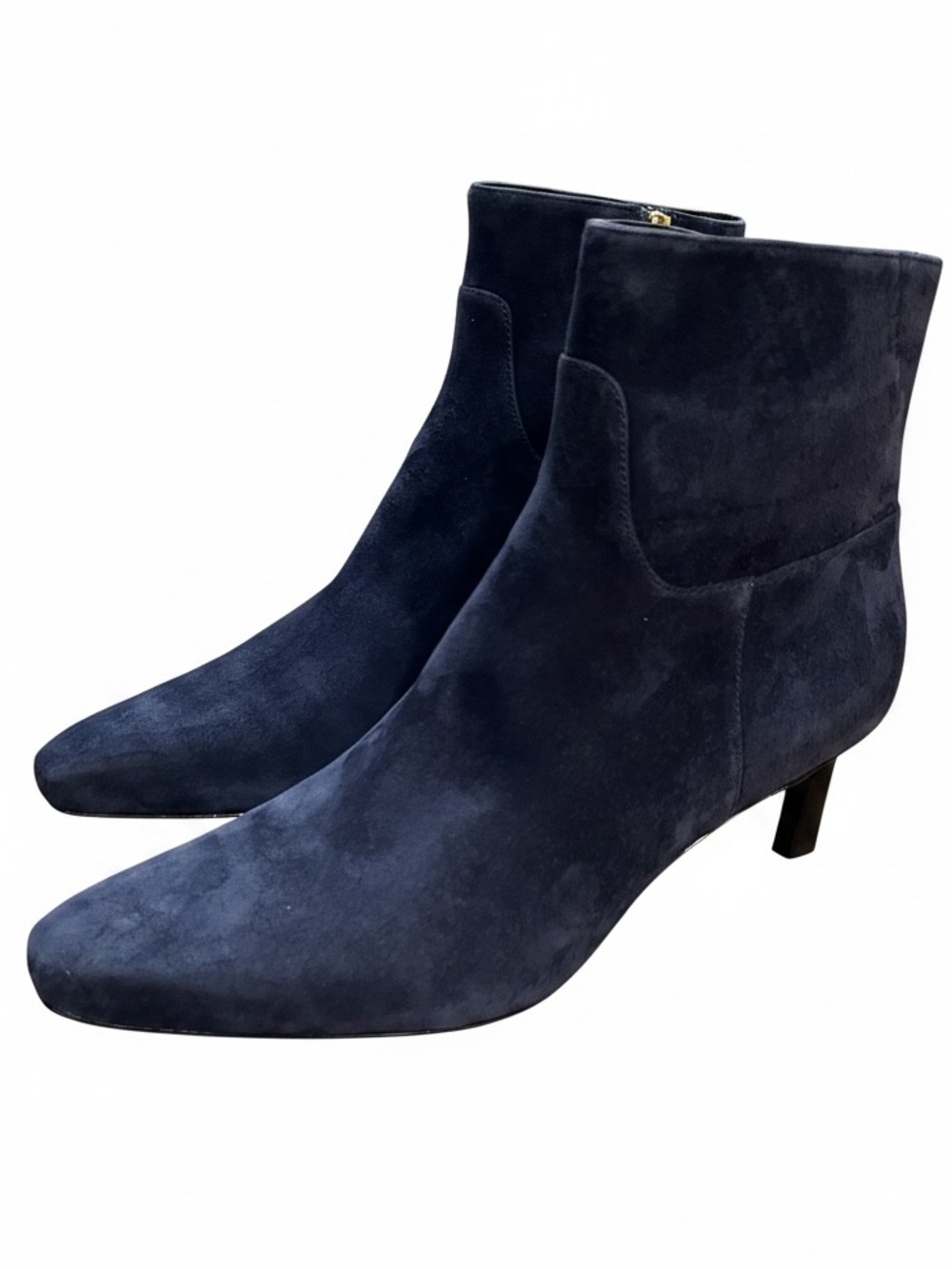 Veronica Beard Kelby Navy Suede Snipped Toe Ankle Boots Size 9.5 NWOB